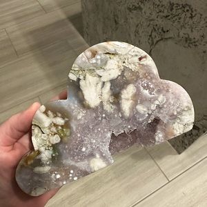 Huge pink amethyst, flower agate, and carnelian cloud crystal.